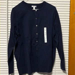Women’s navy blue cardigan. Croft and borrow size 1x